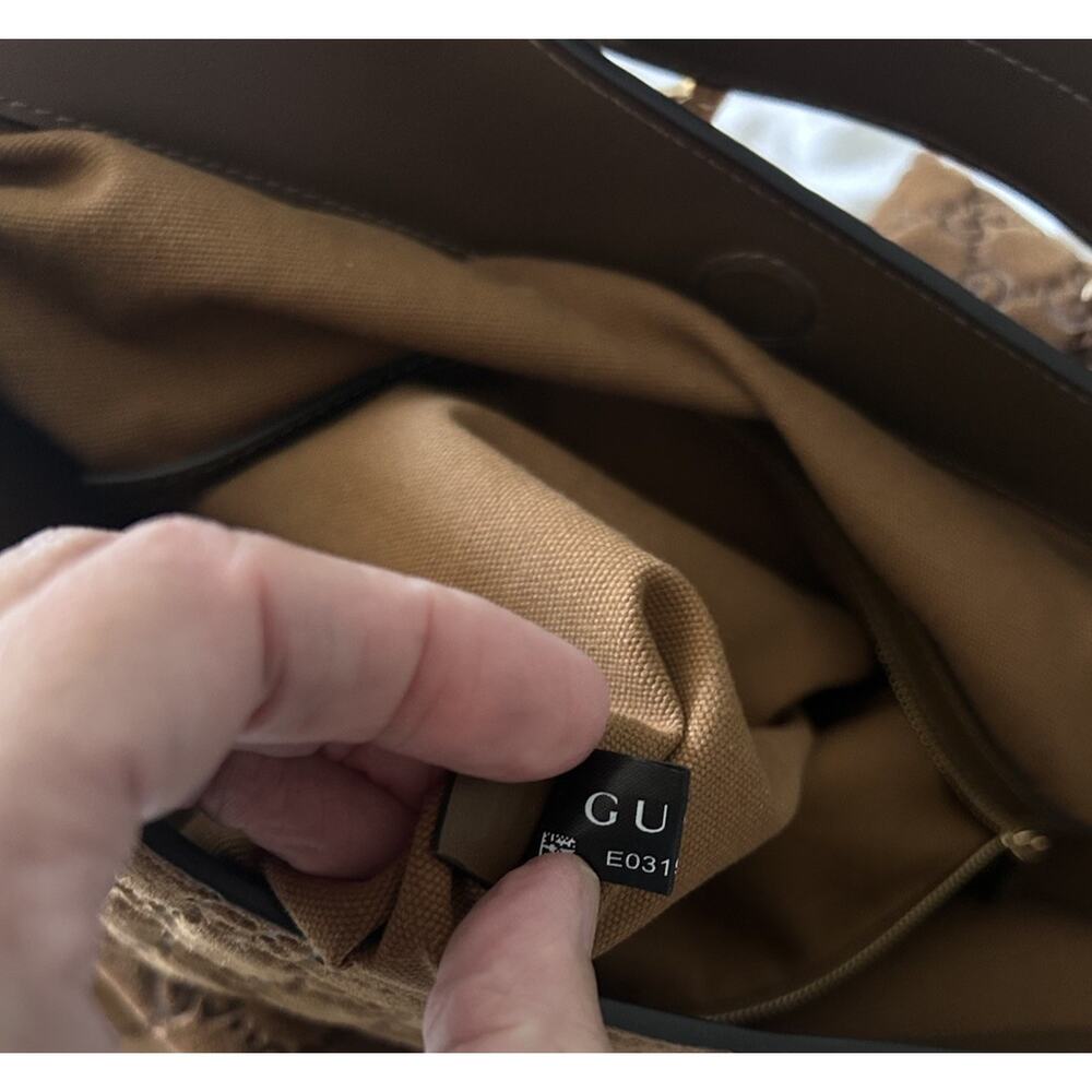 AUTHENTIC GUCCI BEATRIX LARGE TOTE BAG PEPPER BROWN 850546 - Picture 6 of 16